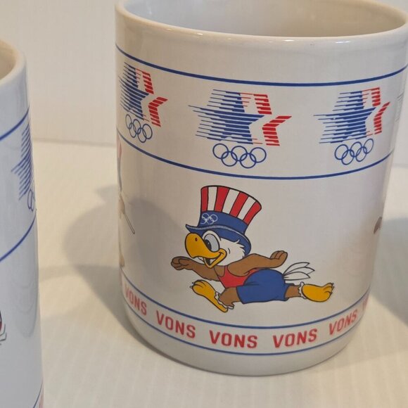 Sam the Eagle VONS Coffee Mug 1984 Los Angeles Summer Olympics PAPEL Set of 4 - Picture 4 of 15